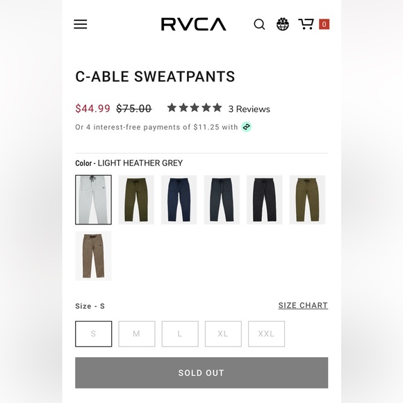 Rare & Out Of Print RVCA C-ABLE SWEATPANTS-Army Green Color and Super Comfy - Picture 12 of 12